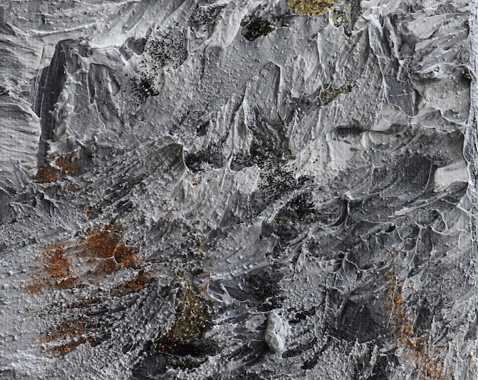 Textured Abstract Painting 5x7, Fragments of Time V, Silent Horizon