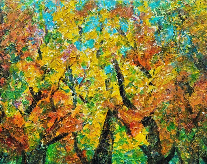 Fall Colors in Minnesota Autumn Emotions, Joy and Light Original Painting Aspen Trees Fall Time Up North