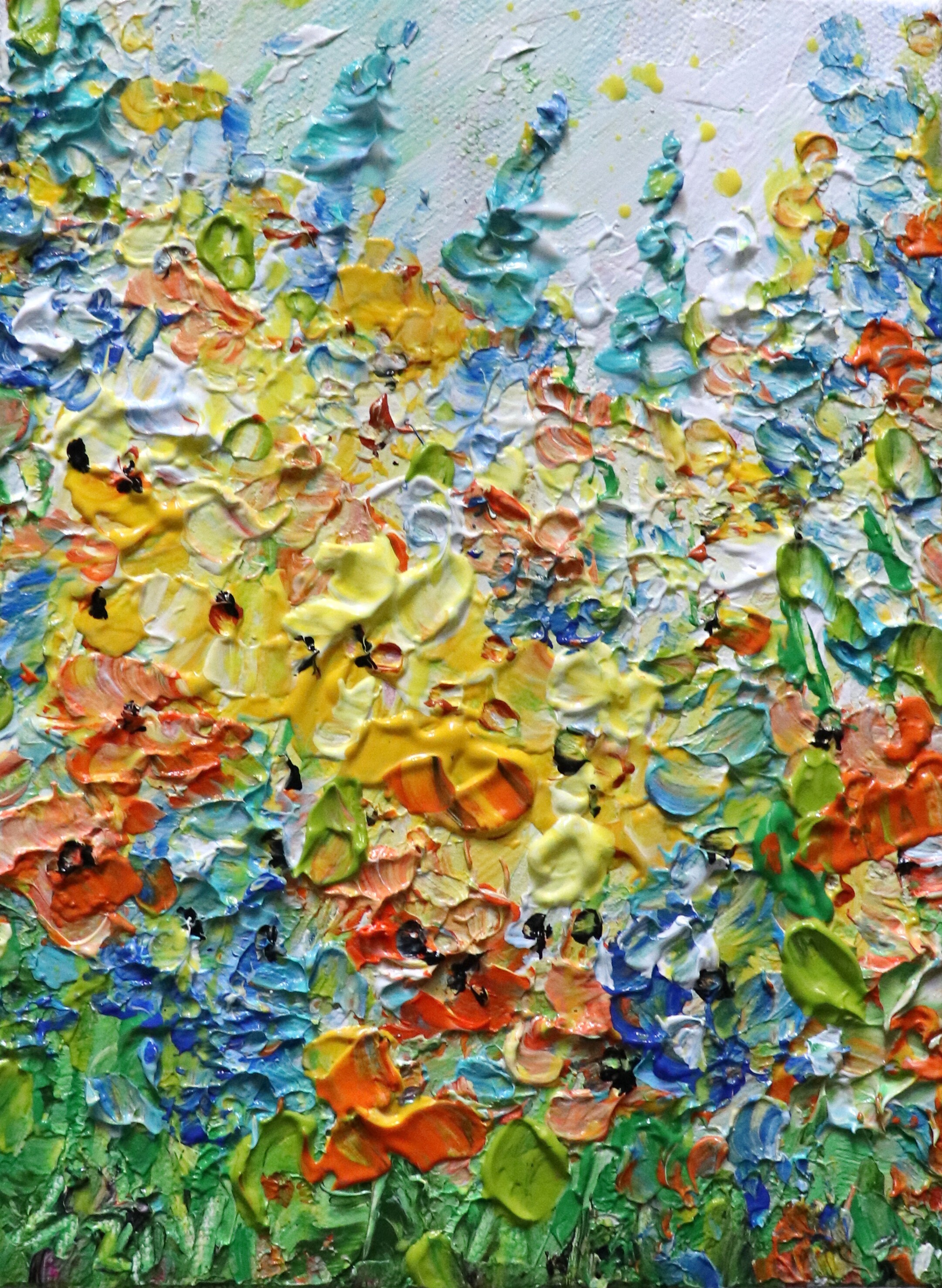 注文割引 signed, painting oil original French Wildflowers Riviera 画材