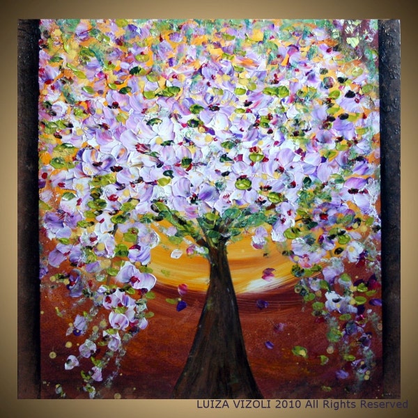 Reserved listing for ETSY user KaryPerry Original Modern Palette Knife Oil Painting MAGNOLIA Through the Open Window by Luiza Vizoli 30x30