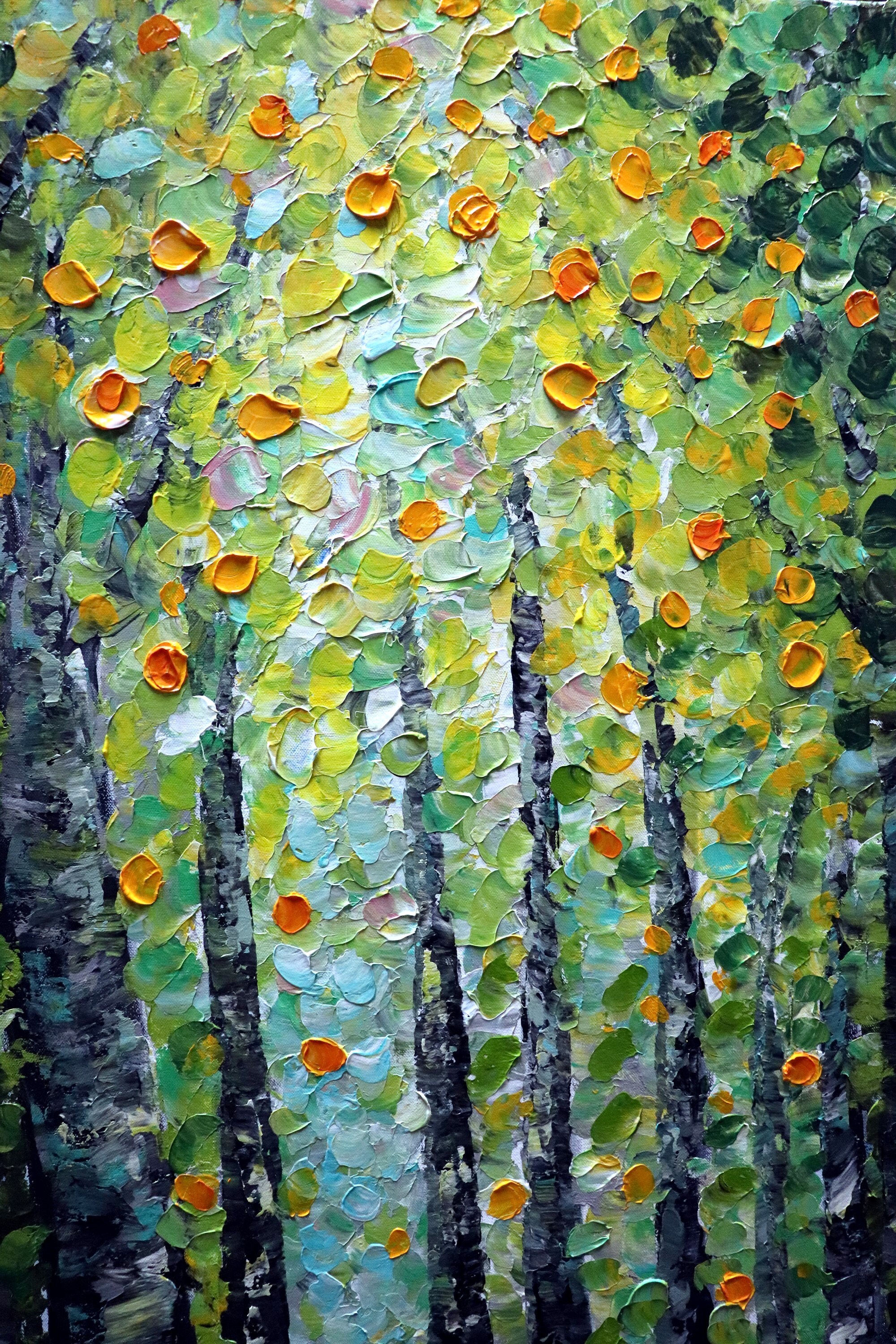 Fall Birch Trees Extra Large Canvas Original Oil Painting on Canvas Art by  Luiza Vizoli 60x36, 48x24