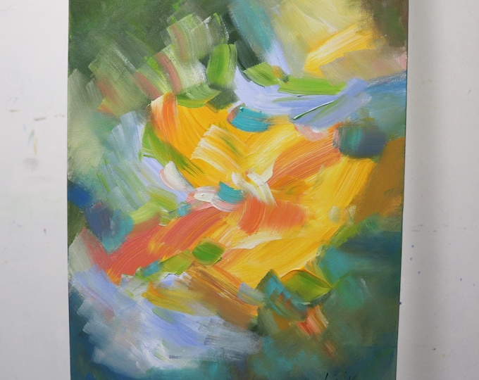 Contemporary Abstract Painting, 16x20 Acrylic on Canvas, Layered Brushstrokes
