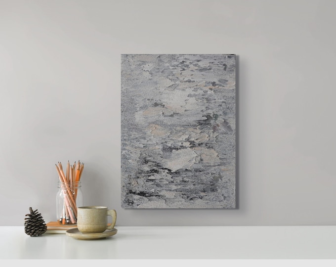 Weathered Stone | Textured Abstract Painting 6x8 | Fragments of Time II