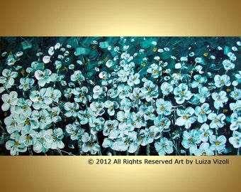 Flowers Modern Impressionist Impasto Oil Painting Original Art Large Canvas SWEET FRAGRANCE of Night BLOOMING Made to Order