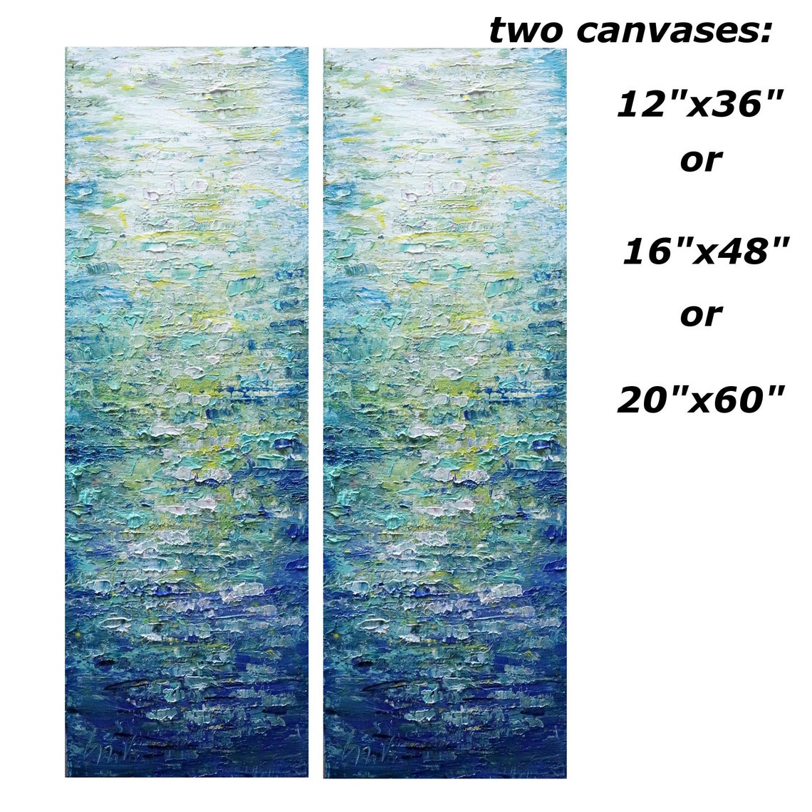 Set of Two Paintings Tall Vertical Wall Art ORIGINAL Painting Etsy