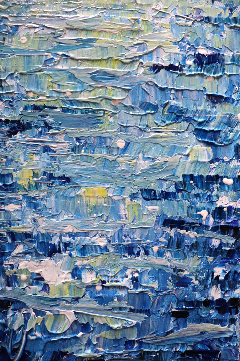 BLUE WATER Tall Vertical Wall Art ORIGINAL Painting Canvas Etsy