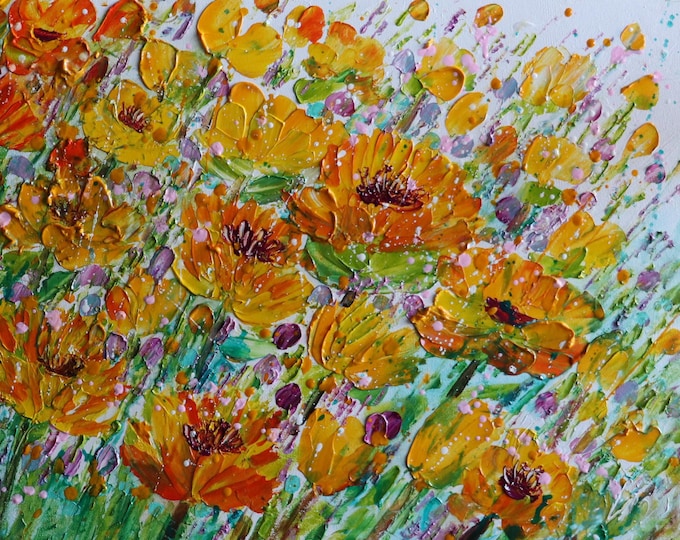 Spring Tulips & Flowers – Original Oil Painting on Canvas