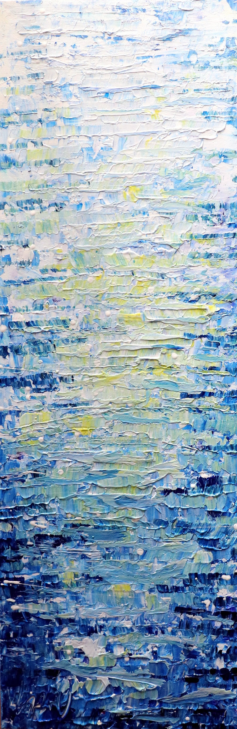 BLUE WATER Tall Vertical Wall Art ORIGINAL Painting Canvas Etsy