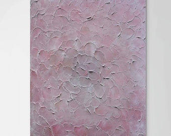 Wabi-Sabi Inspired Minimalist Textured Abstract Dusty Blush Impasto Wall Art