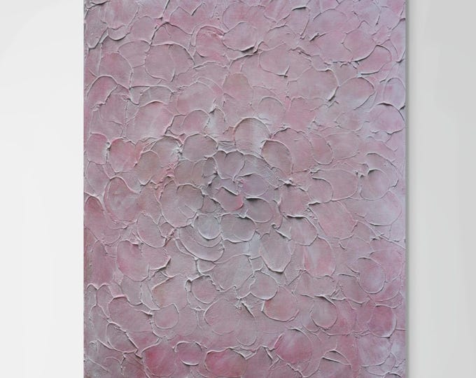 Wabi-Sabi Inspired Minimalist Textured Abstract Dusty Blush Impasto Wall Art