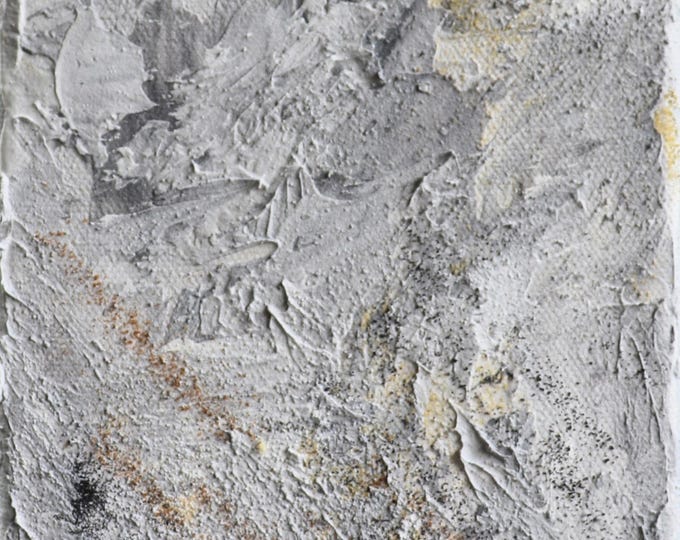Textured Abstract Painting 5x7, Stone Echo, Fragments of Time IX
