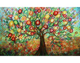 OLIVE HARVEST Original Painting Mediterranean Earthy Warm Tones Colors Large Canvas Art by Luiza Vizoli