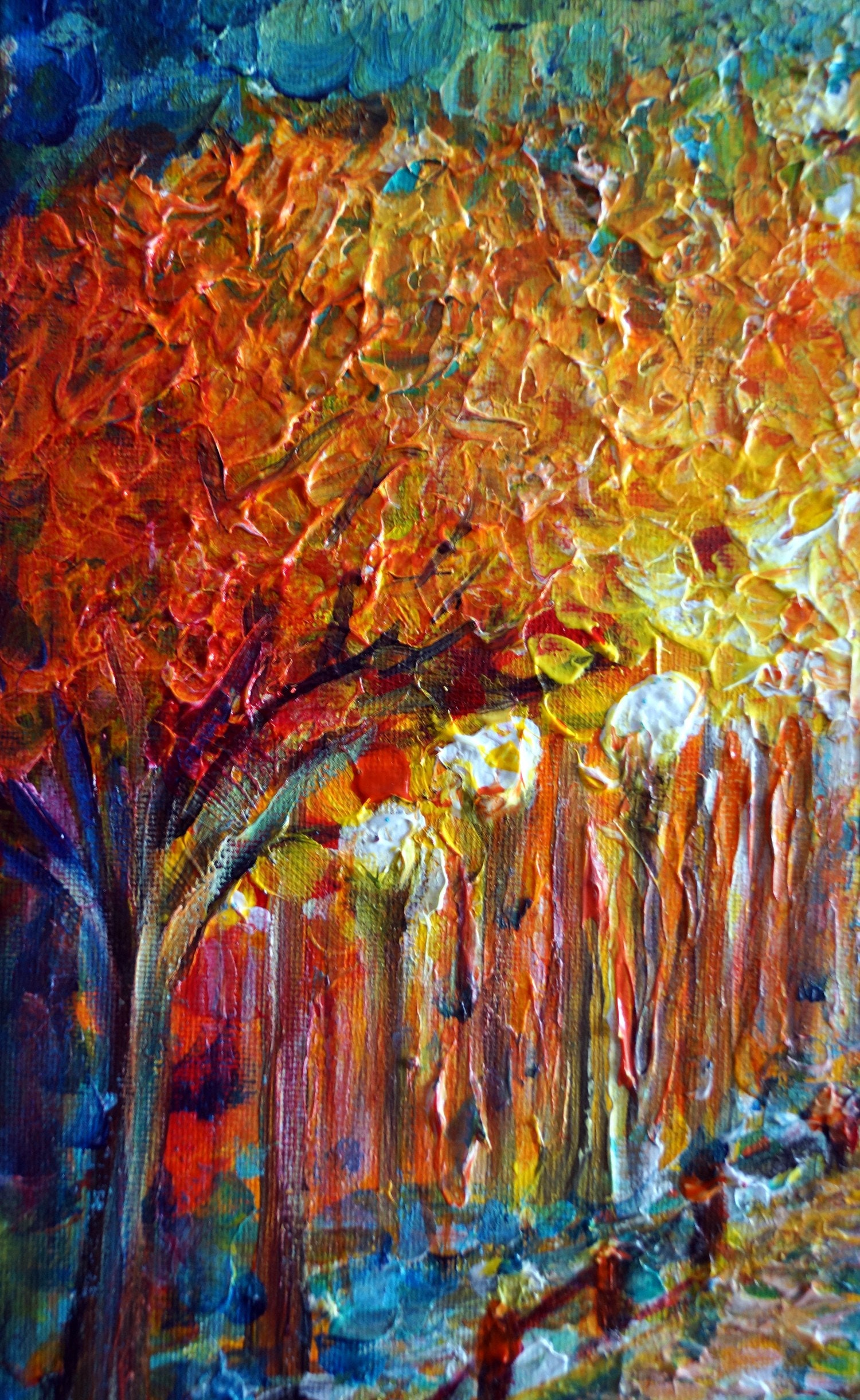 Vienna Colorful Park Fall Romance Impasto Oil Impressionism Painting