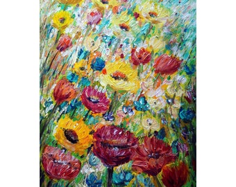 絵画 Oil painting of beautiful flowers. s-l1200.jpg