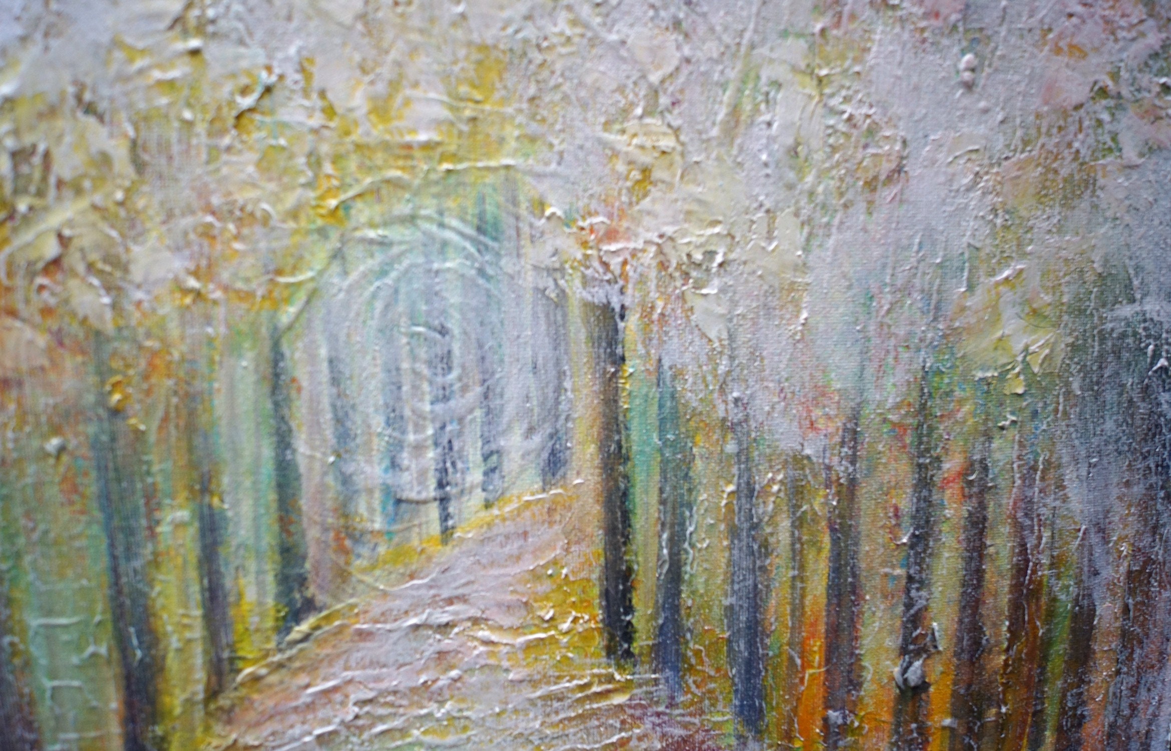 WINTER FOREST Original Painting Textured Palette Knife Impasto Art by ...