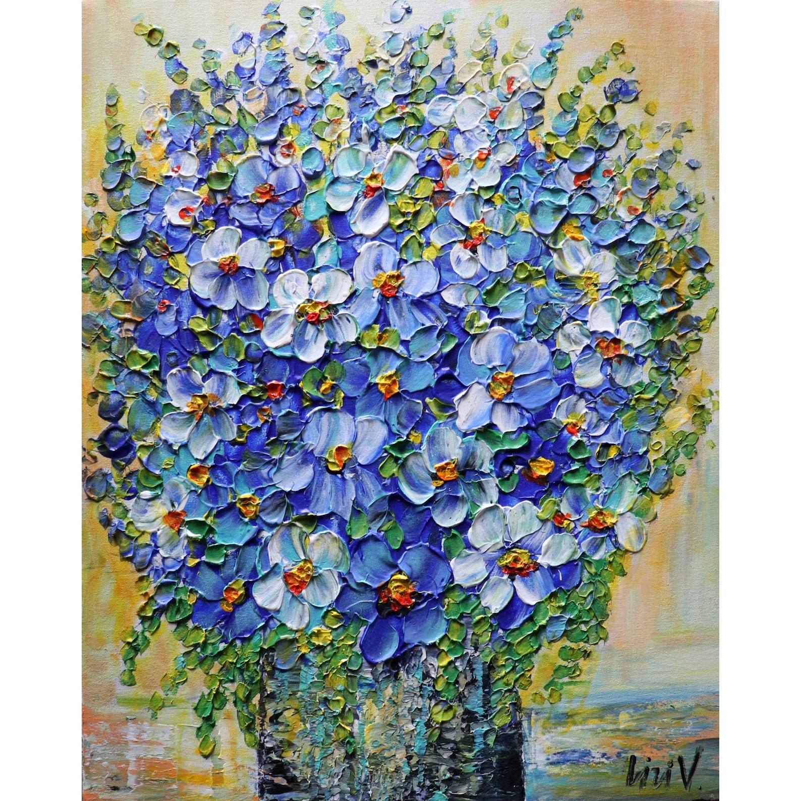 BLUE Flowers Delphinium Orchids Wildflowers Beach Stone Gray Etsy