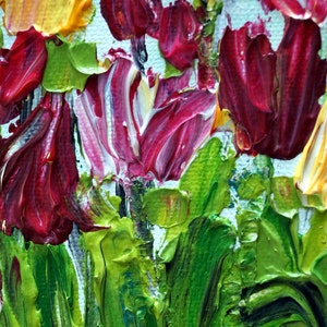 Original Oil Painting Tulips Spring Flowers Impasto Art SMALL CANVAS ...
