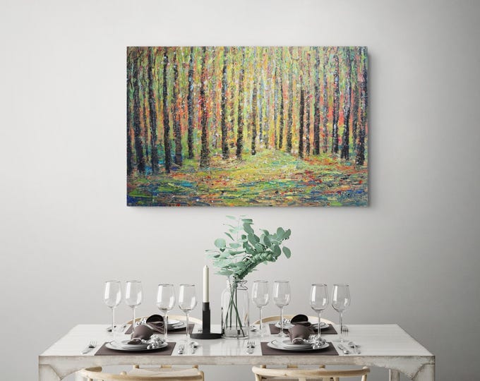 Minnesota Forest Painting 36x24 Original Textured Landscape Art