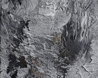 Textured Abstract Painting 5x7, Lasting Stillness, Fragments of Time VII