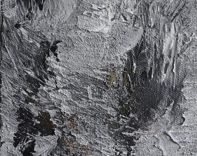 Textured Abstract Painting 5x7, Lasting Stillness, Fragments of Time VII