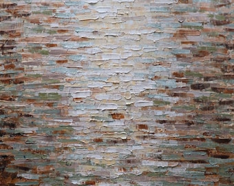 Textured Abstract Painting 24x36 | Earth Tone Wabi-Sabi Wall Art, Rustic Modern Decor