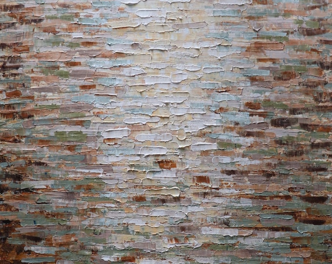 Textured Abstract Painting 24x36 | Earth Tone Wabi-Sabi Wall Art, Rustic Modern Decor