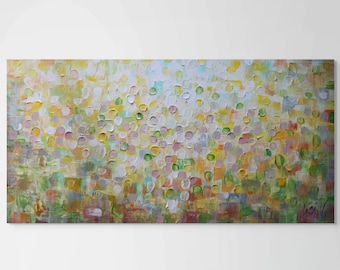 Summer Vibes Vacation Abstract Painting 36x18 Original Textured Contemporary Art Signed COA