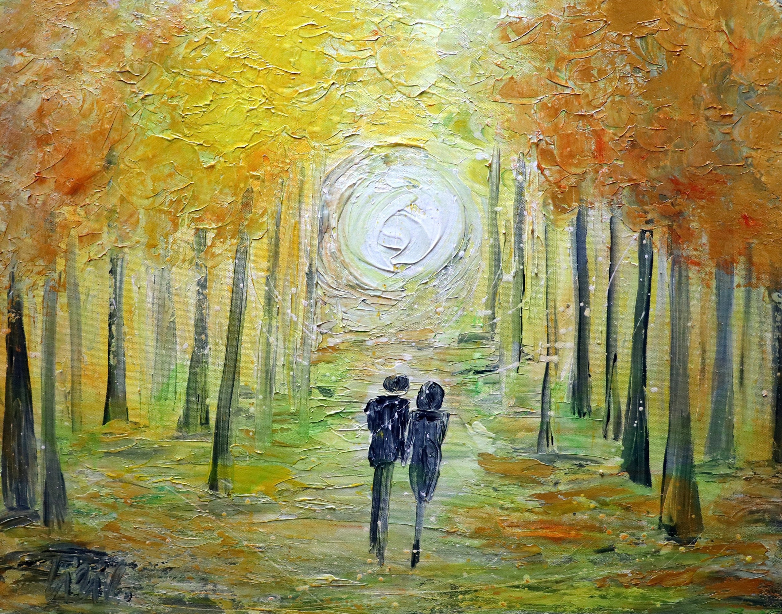 Original Painting Abstract Large Painting Love Couple Romantic Painting  Romantic Wall Art Unique Wall Art Large