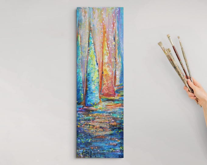 Sailing Into Light Original Sailboat Painting Coastal Nautical Art 12x36