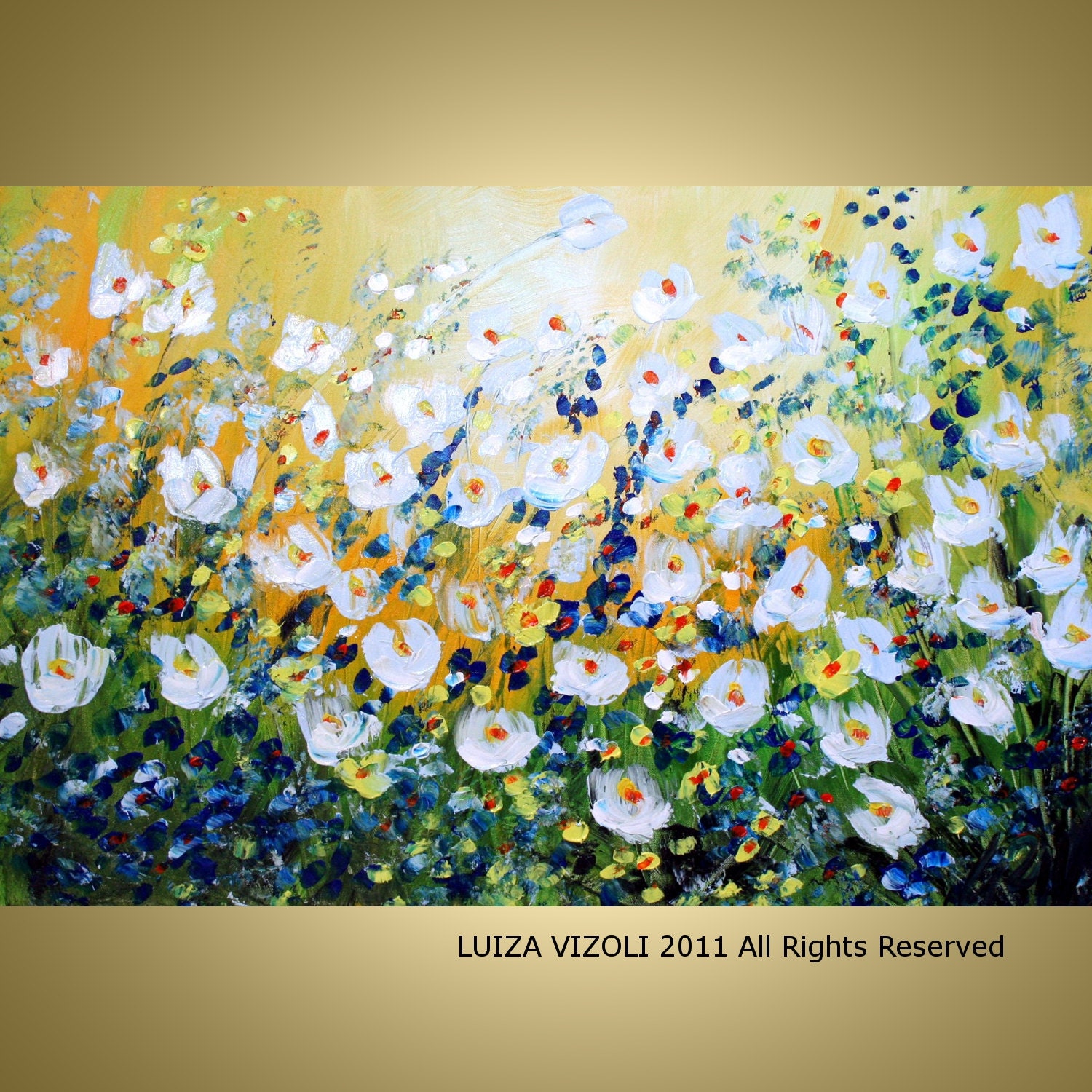 Meadow FLOWERS Original Modern Abstract Palette Knife Impasto Etsy