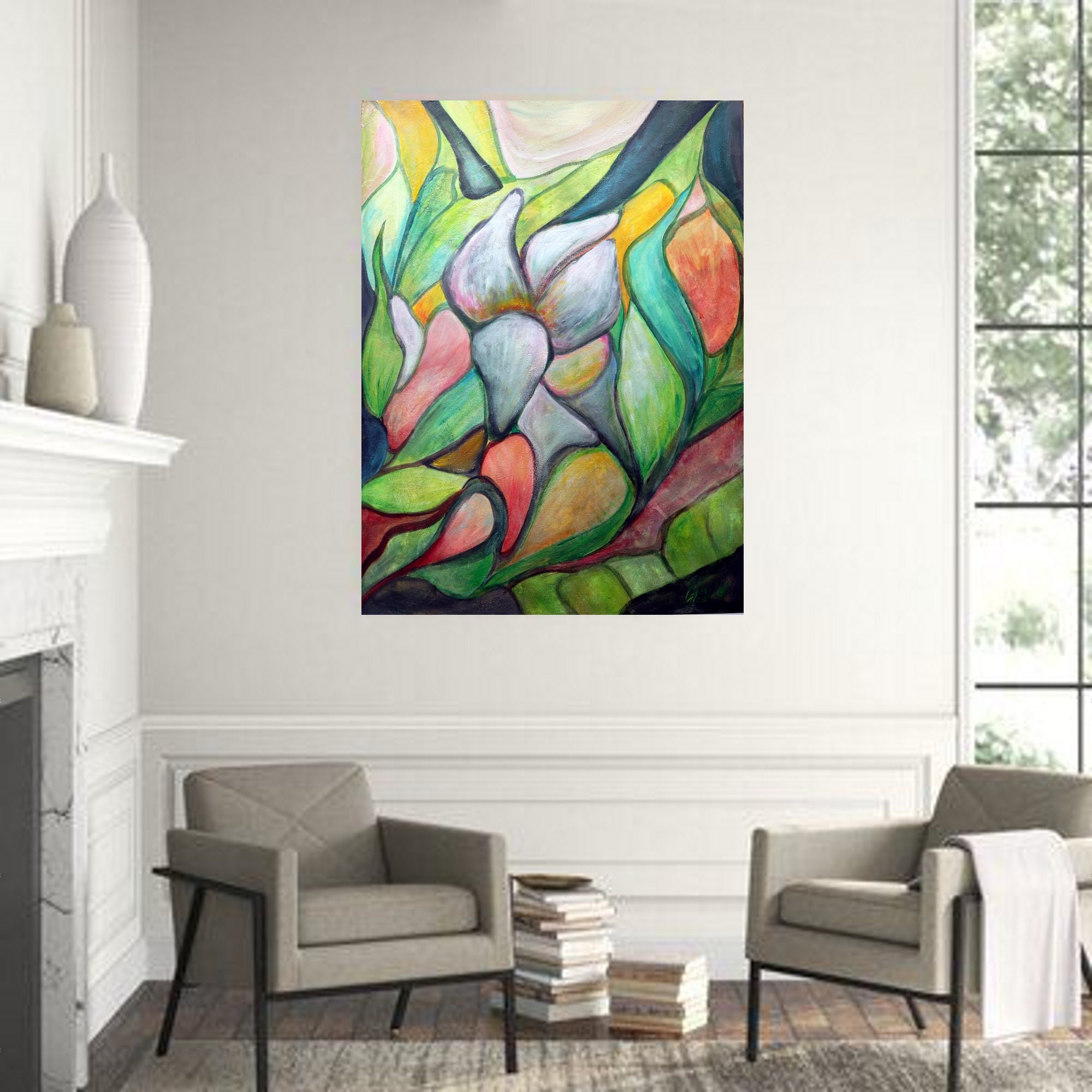 Bohemian Eclectic Flowers Original Modern Painting new collection of ...