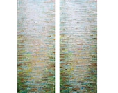 Elegant Soft Neutral Colors Original Painting set of two panels  SUMMER GLOW abstract textured