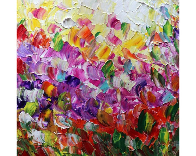 Symphony of Petals no 2 Original Oil Painting Modern Canvas Art by Luiza Vizoli