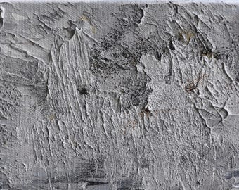 Textured Abstract Painting 5x7, Quiet Terrain, Fragments of Time VIII