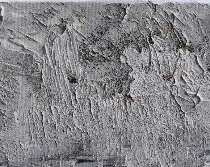 Textured Abstract Painting 5x7, Quiet Terrain, Fragments of Time VIII