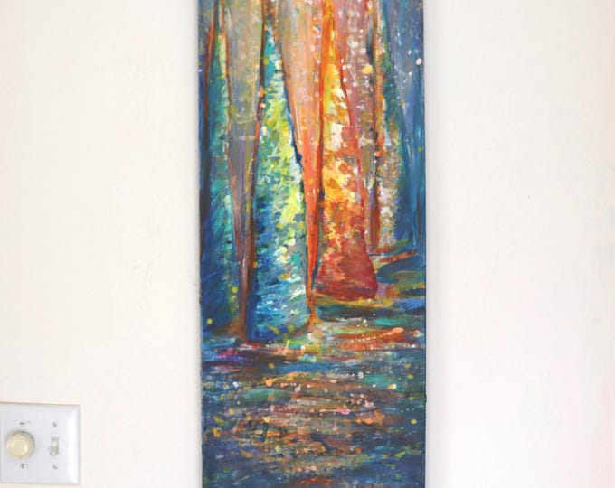 Sailboats Painting, Coastal Nautical Art 12x36