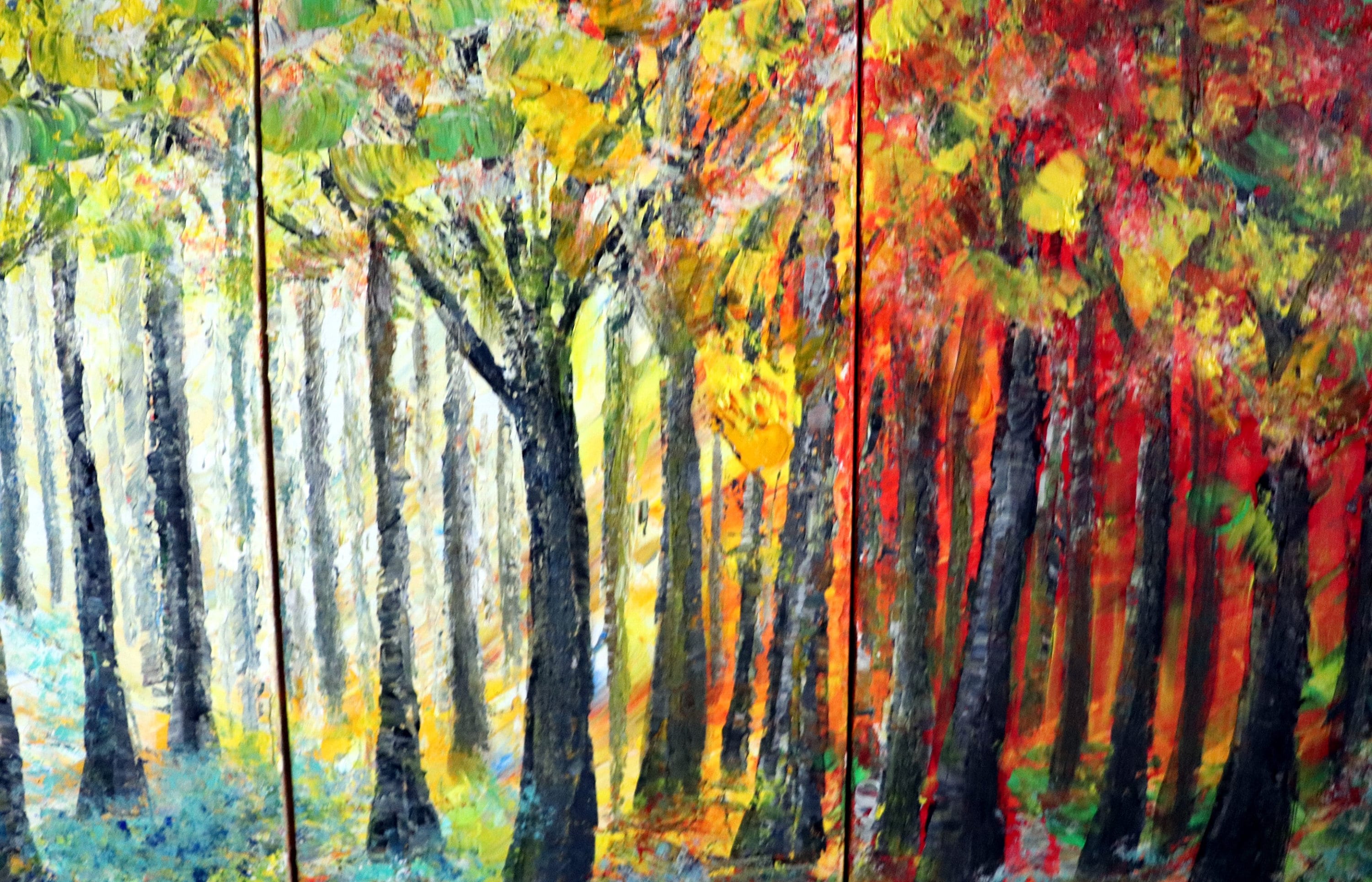 Fall Birch Trees Extra Large Canvas Original Oil Painting on Canvas Art by  Luiza Vizoli 60x36, 48x24