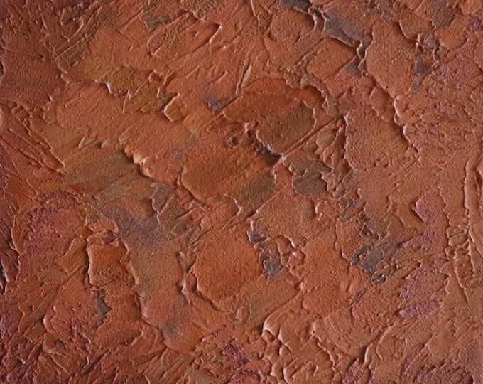 Terracotta Textured Abstract Painting 10x10 | Wabi Sabi Wall Art, Rustic Decor