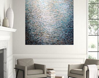 Textured Abstract Painting | Wabi-Sabi Earth Tone Wall Art, Impasto Canvas
