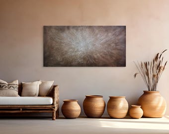 Large Neutral Abstract Painting Textured Earth Tone Wall Art Wabi Sabi Canvas 48x24