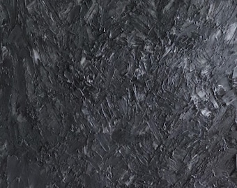 Textured Black Abstract Painting 24x30 | Wabi Sabi Wall Art, Minimalist Canvas