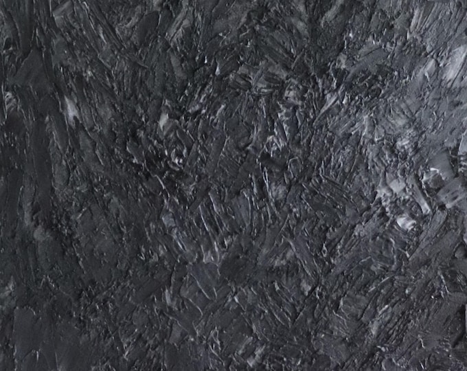 Textured Black Abstract Painting 24x30 | Wabi Sabi Wall Art, Minimalist Canvas