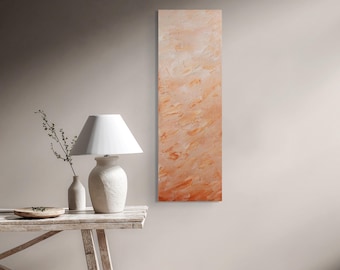 Peach Textured Painting, Japandi Decor, Terracotta Canvas Art