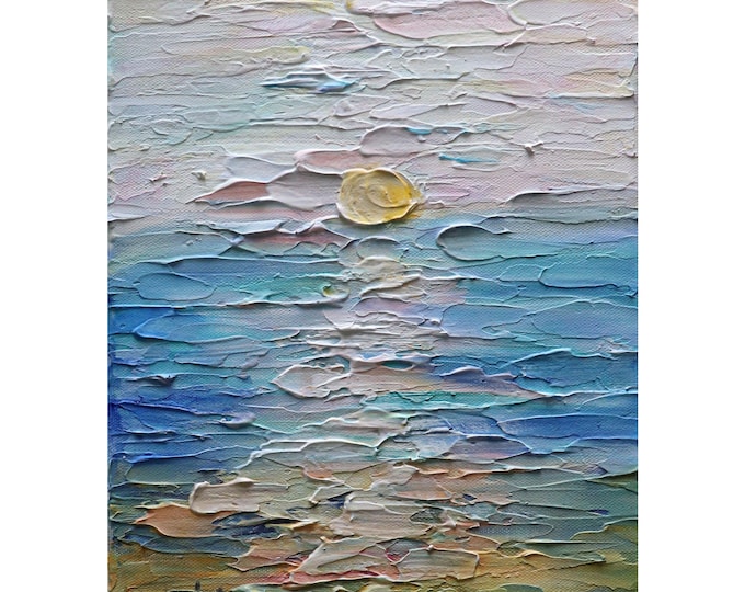 Original Painting Sea Colors Summer Vibe Textured Hand Painted Signed Artwork