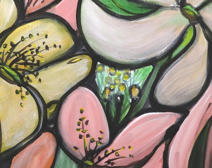 Original Oil Painting on Canvas: Signed Garden in Harmony Floral Art