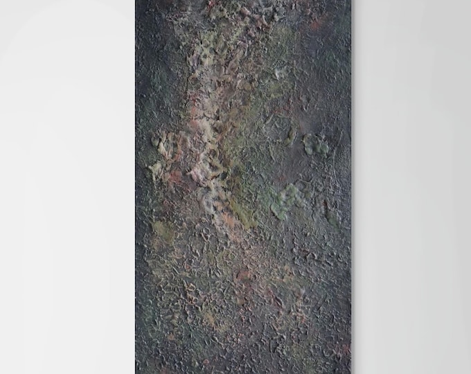 Earth Relics – Wabi-Sabi Terrain Textured Abstract Painting, Original Mixed Media
