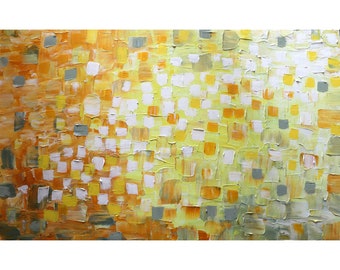 SUNSHINE Abstract Sunny Days Summertime The PERFECT VACATION Large Painting by Luiza Vizoli Yellow White Gray 48x30