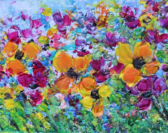 Spring Wildflower Bloom 7x5 Original Floral Painting