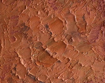 Terracotta Textured Abstract Painting 10x10 | Wabi Sabi Wall Art, Rustic Decor