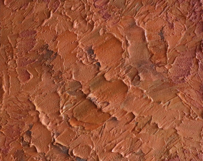 Terracotta Textured Abstract Painting 10x10 | Wabi Sabi Wall Art, Rustic Decor